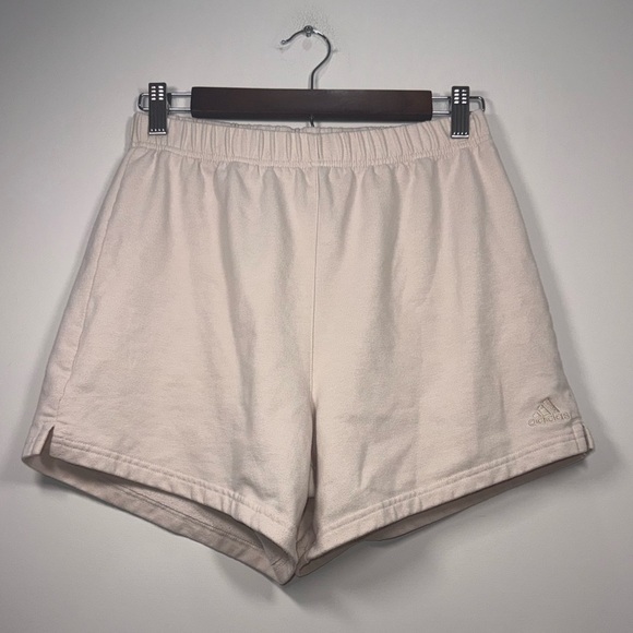 adidas Cream High-Rise Elastic Waist Women Athletic/Lounge Shorts Size Small - Picture 2 of 16